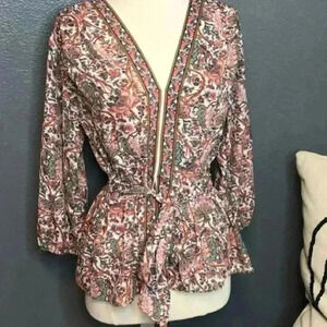 3/25 promo! Max Studio paisley tied blouse